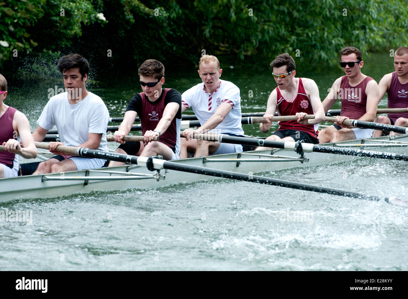 Cambridge May Bumps, St. Catherine`s College men`s eight Stock Photo